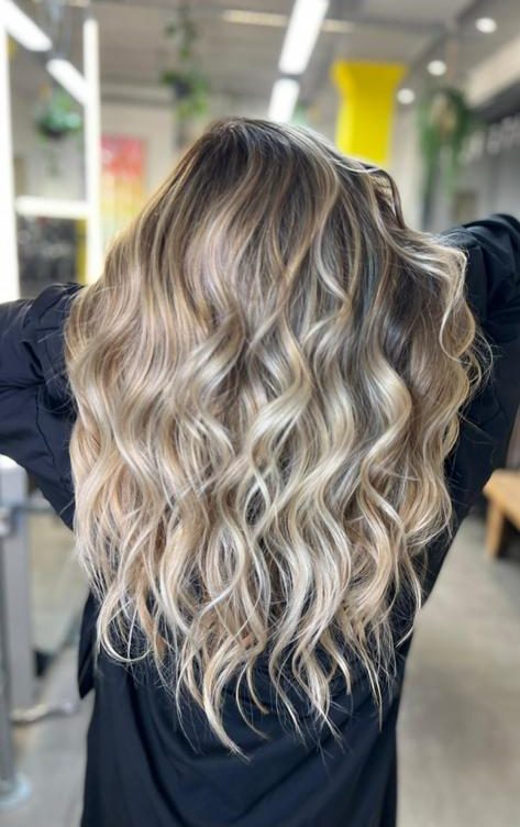 Bright blonde balayage