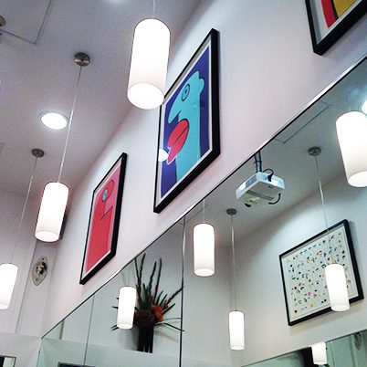 The bright, art-filled salon at Jonny's Place