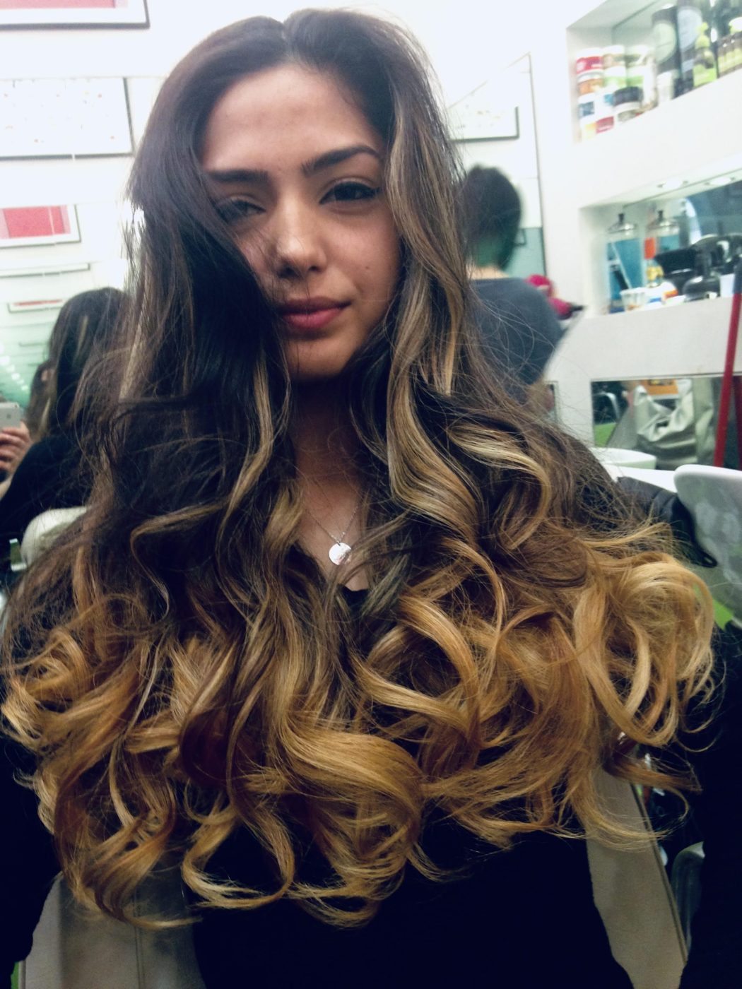 Long caramel waves